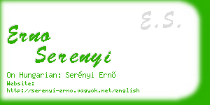 erno serenyi business card