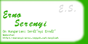 erno serenyi business card